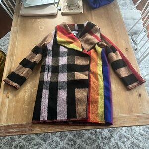 Anea A. Multicolored Rainbow Woolblend Coat Women’s Size Medium